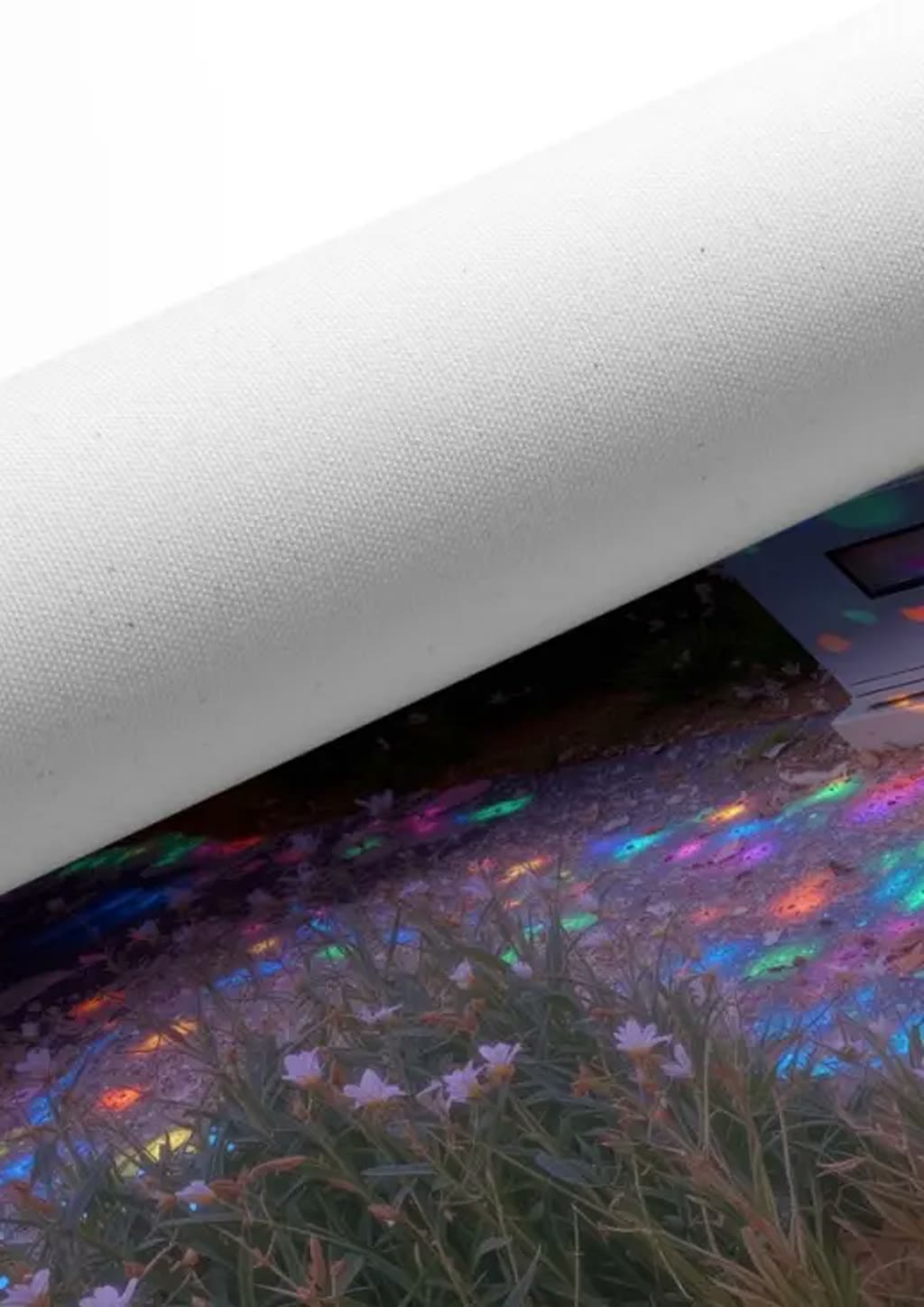 Neon Refuge — paper and print close-up